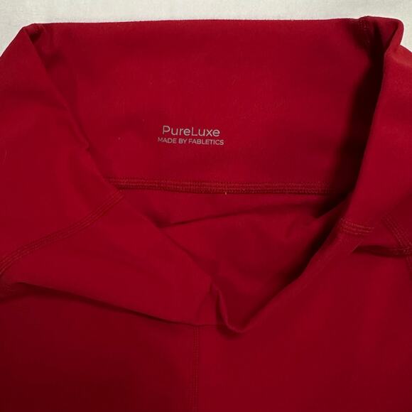 Fabletics PureLuxe Merlot Red 7/8 High Waisted Leggings, Size M/8 - Picture 5 of 7